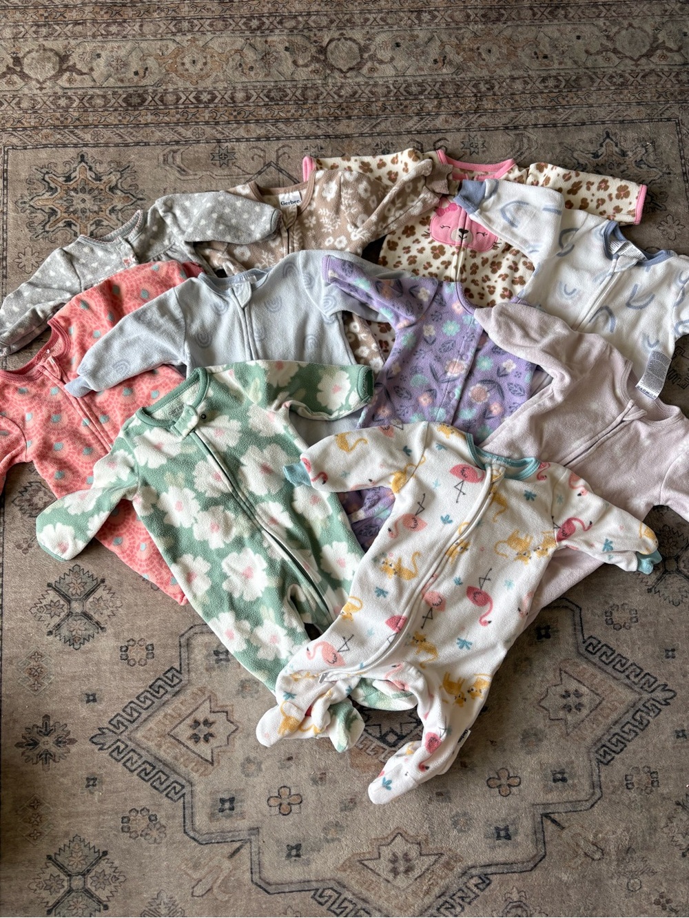 Assorted Baby Footed Sleepers Bundle - Fleeced